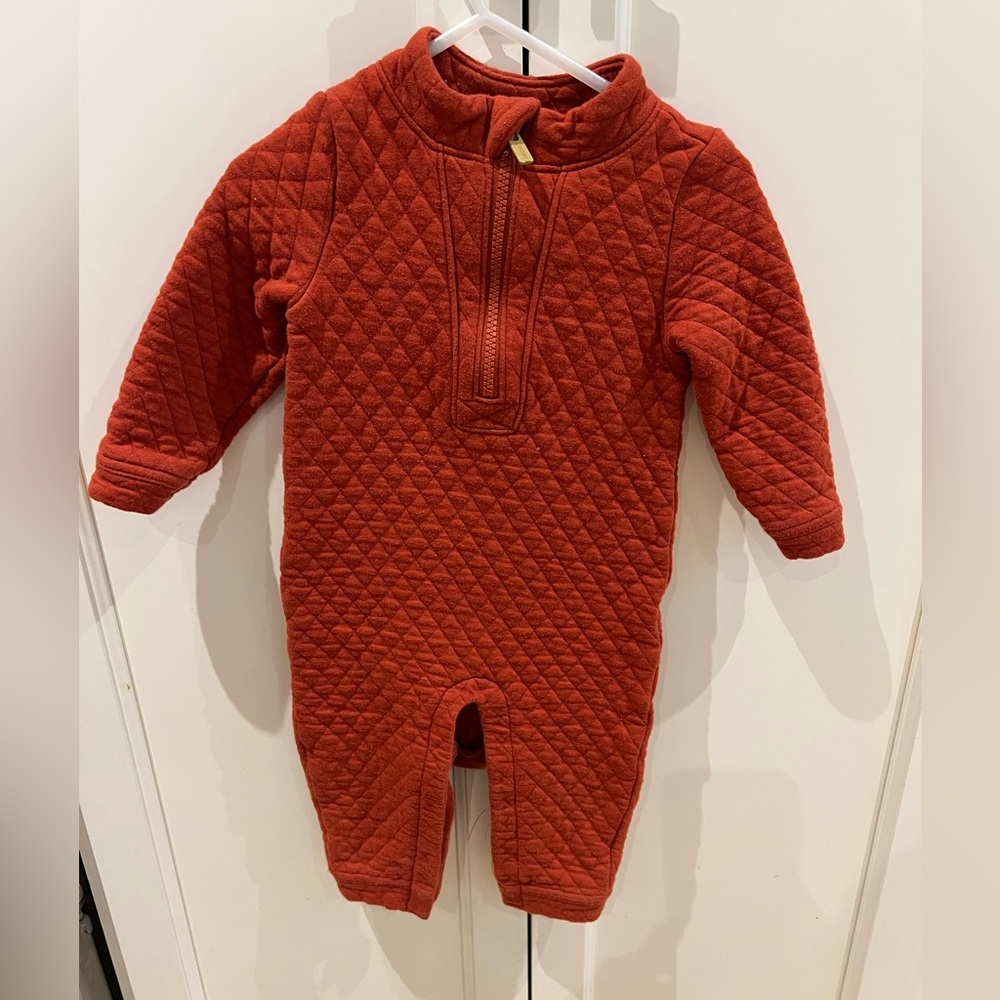 Old Navy Quilted old navy burnt orange romper 12-18m